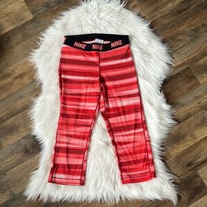 Nike Dri-Fit red pink Capri work out leggings medium